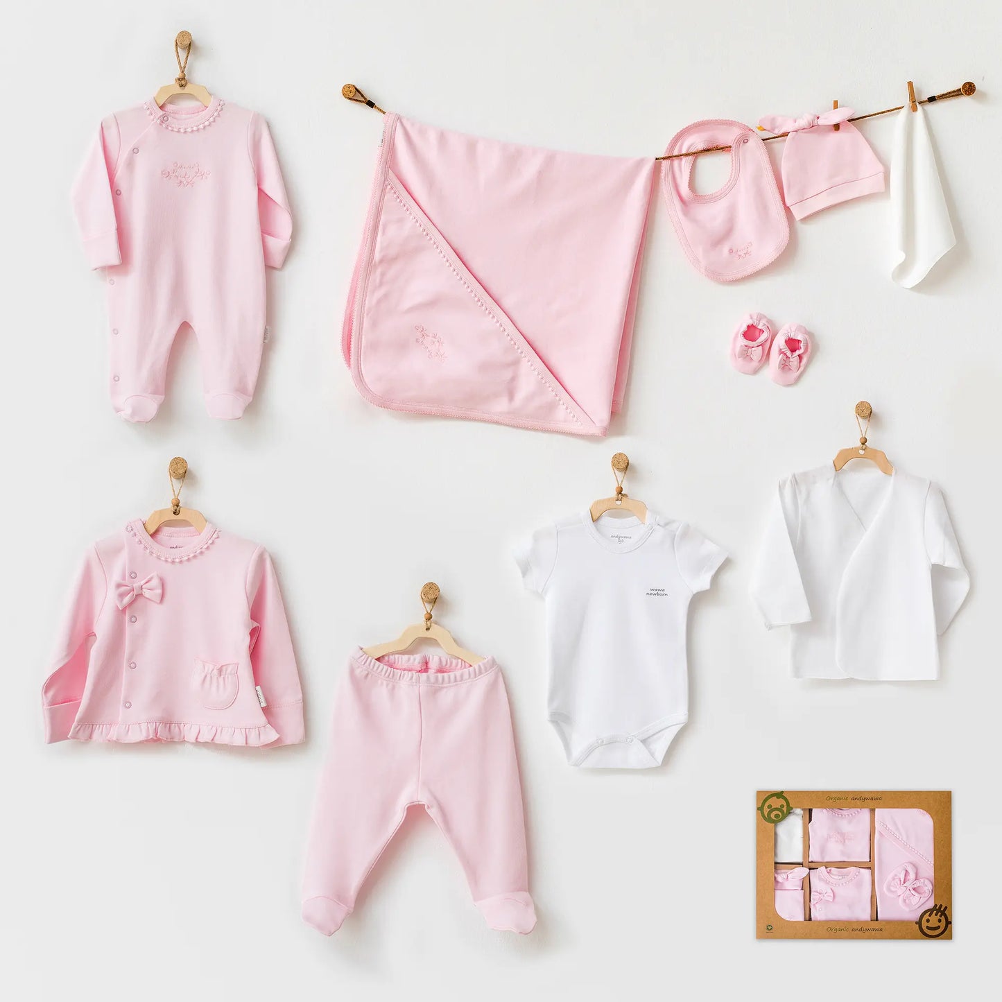 10 Pcs Organic Fabric Newborn Set