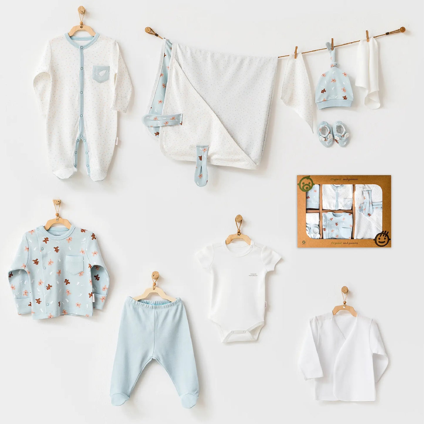10 Pcs Organic Fabric Newborn Set